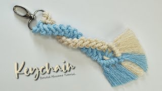 How to Make Braided Macrame Keychain  Macrame Keyring  Macrame Tutorial [upl. by Kowalski]