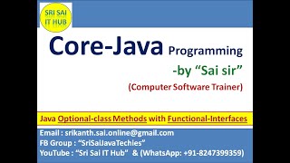 Java Optional class Methods with Functional Interfaces  Java8 Optional class  javautil  435 [upl. by Heisser339]