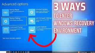 3 Ways to Enter Windows Recovery Environment in Windows10 and Windows 11  Hobi IT [upl. by Rosenwald]