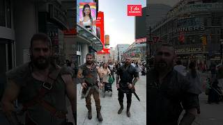 Ragnar Lothbrok and Rollo in street fashion with traditional warrior costume vikings fyp [upl. by Goda]