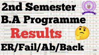 SOL 2nd Semester BA Programme Result 2024  ERFailBackAB [upl. by Sell28]