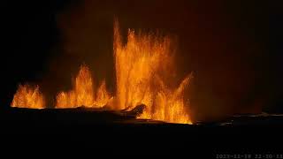 The start of the Grindavík 2023 eruption  Live from Iceland [upl. by Tegdig]