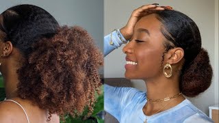 How I Achieve Sleek Low Buns Ponytails on My THICK Natural Hair [upl. by Susan]