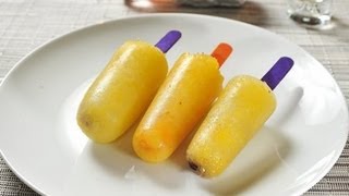 Paletas heladas de piña  Pinapple popsicles  Recetas de postres fáciles [upl. by Eppes]