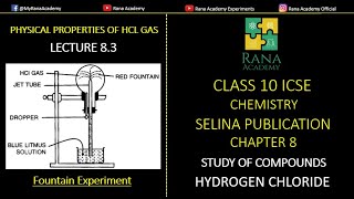 CLASS 10  ICSE  CHEMISTRY  SELINA PUBLICATION  STUDY OF COMPOUNDS  HCl  LECTURE 83 [upl. by Ihtac]