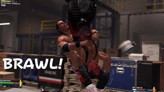 WWE 2K24  Bret Hart vs Sting  Backstage Brawl [upl. by Sulecram]