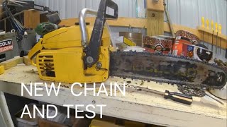 McCulloch Pro Mac 1010 New Chain Install and Test [upl. by Aihc873]