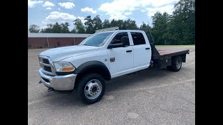 2011 Dodge Ram 4500 HD 4 Door Crew Cab 4x4 Dually Diesel Flatbed Truck 196699 Miles [upl. by Eceela154]