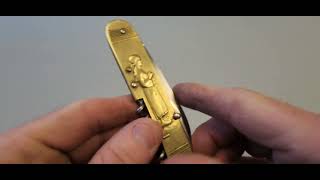 vintage coursolle french brass pocket knife [upl. by Tana]