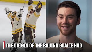 How the Boston Bruins goalie hug came to be  NHL on ESPN [upl. by Salvador]