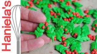 ROYAL ICING HOLLY LEAVES HANIELAS [upl. by Netnilc]