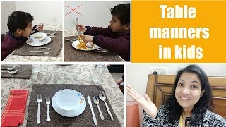 Table manners in kids  Dining etiquette for kids [upl. by Elatia988]