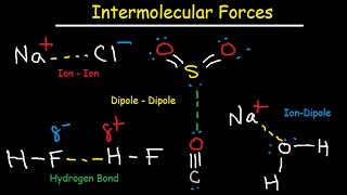 Intermolecular Forces  Hydrogen Bonding DipoleDipole IonDipole London Dispersion Interactions [upl. by Kiehl273]