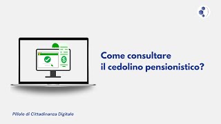 Come consultare il proprio cedolino pensionistico [upl. by Ahsiya]