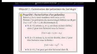 Polynômes du 2nd degré  Factorisation [upl. by Amehsat]