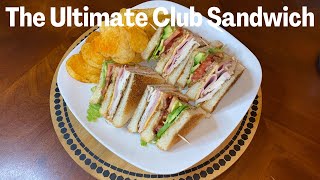 A TRIPLE DECKER DELIGHT Turkey Ham amp Cheese Club Sandwich With Bacon Avocado Lettuce amp Tomatoes [upl. by Akcinahs989]