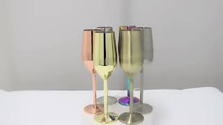 European Luxury 304 Stainless Steel Hotel Decoration Wine Glass [upl. by Kcirdet208]