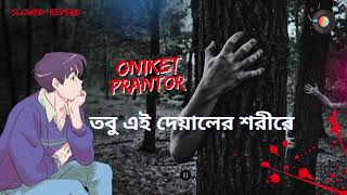 Oniket Prantor Slowed Reverb Lyrics Video  তবু এই দেয়ালের শরীরে Artcell  Mashuq Haque [upl. by Shanie271]