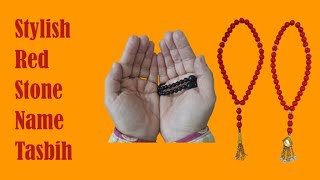 Stylish Red Stone Name Tasbih with Unique Design 33 Beads [upl. by Angelita347]