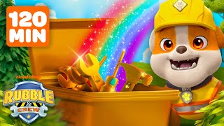 Rubble Discovers Rainbow Treasure amp Rescues w PAW Patrol Chase  2 Hour Compilation  Rubble amp Crew [upl. by Therine]