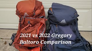 2021 vs 2022 Gregory Baltoro Backpack Comparison [upl. by Bethezel]