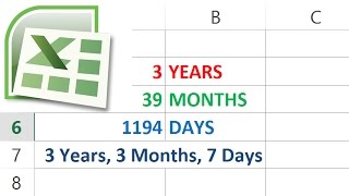 How to Calculate Days Months and Years between Two Dates in Excel [upl. by Jaban]