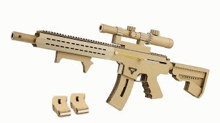 How To Make Cardboard Gun That Shoots  Taran Tactical AR15 [upl. by Wendalyn]