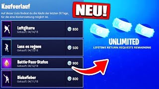 UNENDLICH viele Skins KOSTENLOS ohne Tickets zurückgeben  Rückgabe System – Fortnite Battle Royale [upl. by Eimaraj]