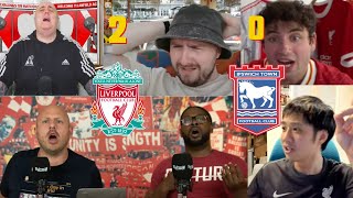 LIVERPOOL FAN REACTIONS 2 0 VS IPSWICH TOWN Premier League Matchweek 1 [upl. by Ddot]