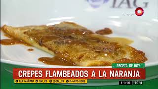 Receta dulce Crepes flambeados a la naranja [upl. by Peers]