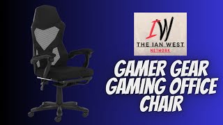 Gamer Gear Gaming Office Chair with Extendable Leg Rest Black Fabric Upholstery unboxing [upl. by Nador483]