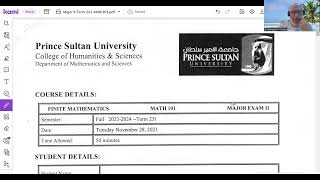 Math 101 Major Exam II Term 231 [upl. by Hgielak]