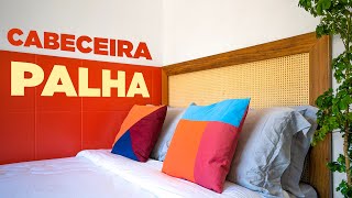 DIY  CABECEIRA DE PALHA INDIANA  Reforma Quarto Kitnet [upl. by Ainival16]