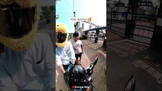 Cute kids reaction 🥰😍 shortsfeed extremerider reaction viral bunnyhelmet shorts [upl. by Auqkinahs485]