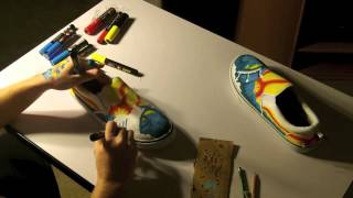 posca paint pens on canvas shoes [upl. by Araf]