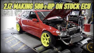 2JZ MAKES 500HP ON STOCK ECU AND EBAY TURBO [upl. by Ardekan918]