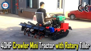 Wholesale of 40HP Crawler Mini Tractor with Rotary Cultivator [upl. by Atat20]