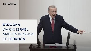 Turkish President Erdogan sternly warns Israel against delusional ambitions [upl. by Areval]