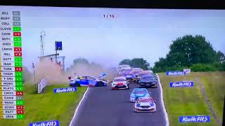 Oulton park race 3 Dan Lloyd Colin turkington Michael crees big crash itv 4 [upl. by Caresse]