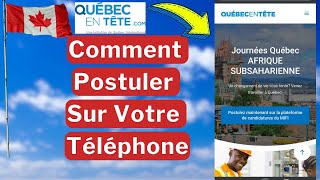 Comment Postuler Sur Quebec En Tete 2024 Facilement [upl. by Ahsyek]