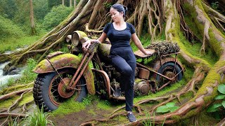 TIMELAPSE Reviving Forgotten Motorcycles The Story of Girl Rebuild Old Motorcycles [upl. by Inalel716]