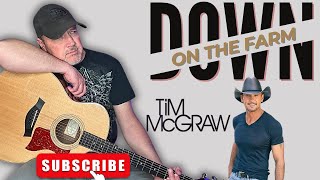 Easy 3 Chord 12Bar Blues Guitar Lesson Down on the Farm Tim McGraw [upl. by Cissy]