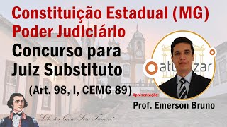 CEMG 89  Art 98 I Concurso para Juiz Substituto [upl. by Enimzzaj]