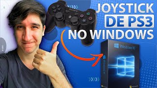 COMO INSTALAR CONTROLE DE PS3 NO PC  WINDOWS 10 BLUETOOTH E CABO [upl. by Dnomde320]