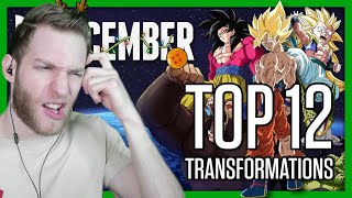 I THOUGHT THAT WOULD BE HIGHER Reacting to quotDBcember Top 12 Dragon Ball Transformationsquot [upl. by Aikcir]