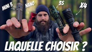 Quelle Lampe Tactique Olight Choisir  Warrior Nano vs Mini 3 vs 3S vs X4 [upl. by Chassin536]