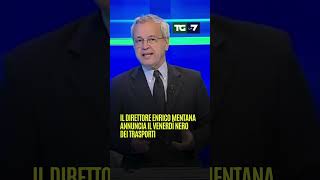 Il direttore Enrico Mentana annuncia il venerdì nero dei trasporti [upl. by Kluge434]