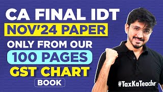 CA FINAL IDT Nov24 Paper review answers including MCQs95marks from our GST Chart book and QampA book [upl. by Veljkov416]