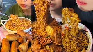 ASMR Eating Super Spicy Fried Noodles Nuggets amp Juicy Meat  Crunchy Sounds [upl. by Clemmy]