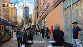 4k SEATTLE City Walk 3rd AVE  DOWNTOWN Virtual Tour  USA Travel Video [upl. by Nafets663]